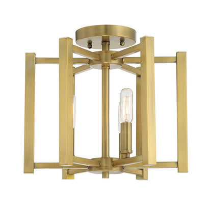 Savoy House Benson 3-Light Ceiling Light, Warm Brass