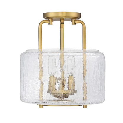 Savoy House Avalon 3-Light Ceiling Light, Warm Brass