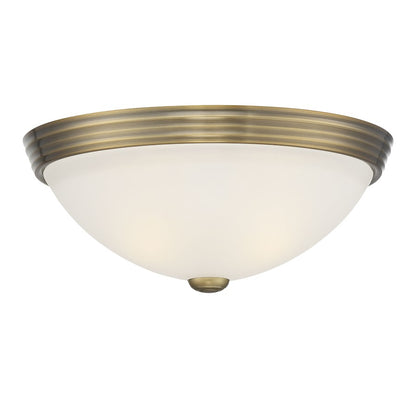 Savoy House 2-Light 13" Ceiling Light, Warm Brass