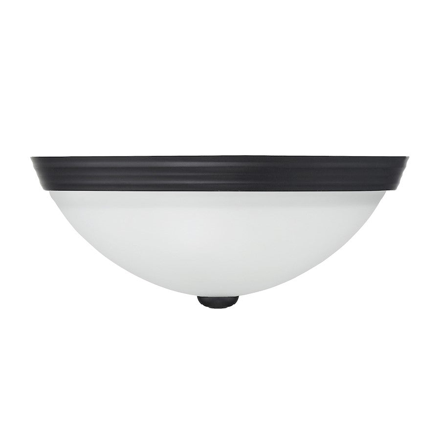 Savoy House 2-Light 13" Ceiling Light, Matte Black/Etched