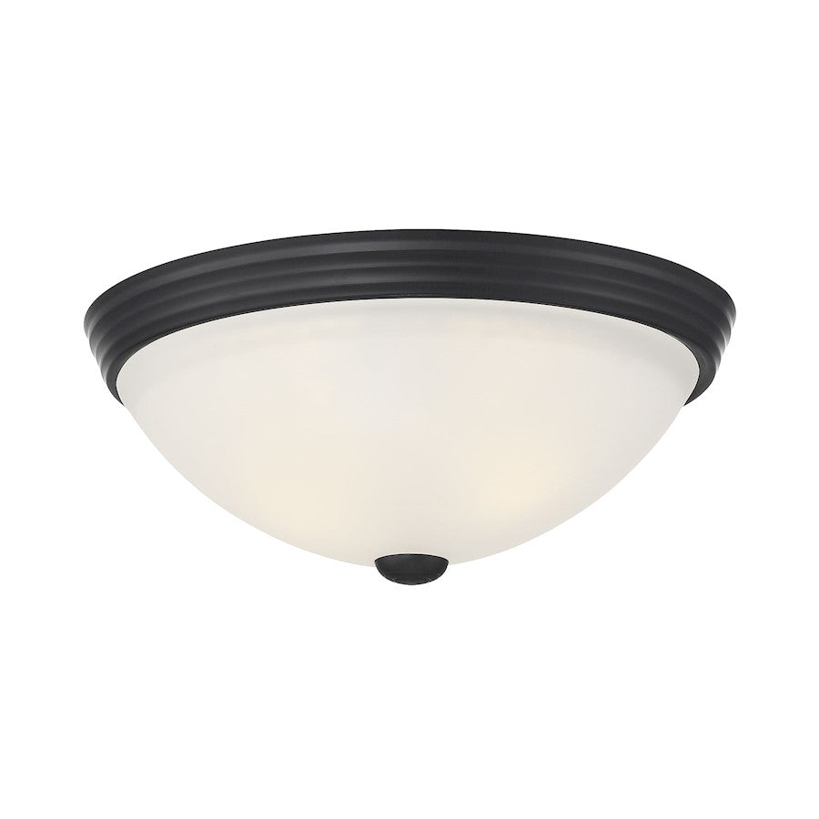 Savoy House 2-Light 13" Ceiling Light, Matte Black/Etched