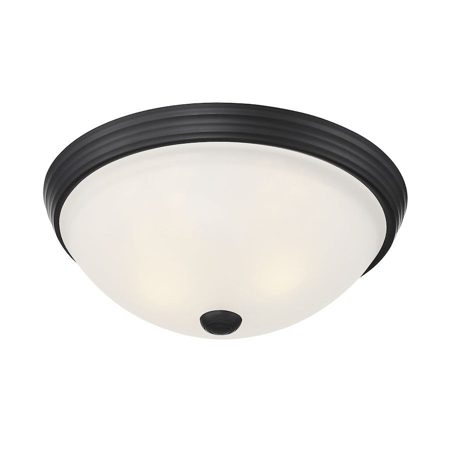 Savoy House 2-Light 13" Ceiling Light, Matte Black/Etched