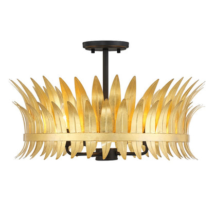 Savoy House Ensley 4 Light Semi-Flush, True Gold
