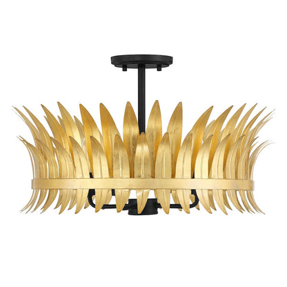 Savoy House Ensley 4 Light Semi-Flush, True Gold