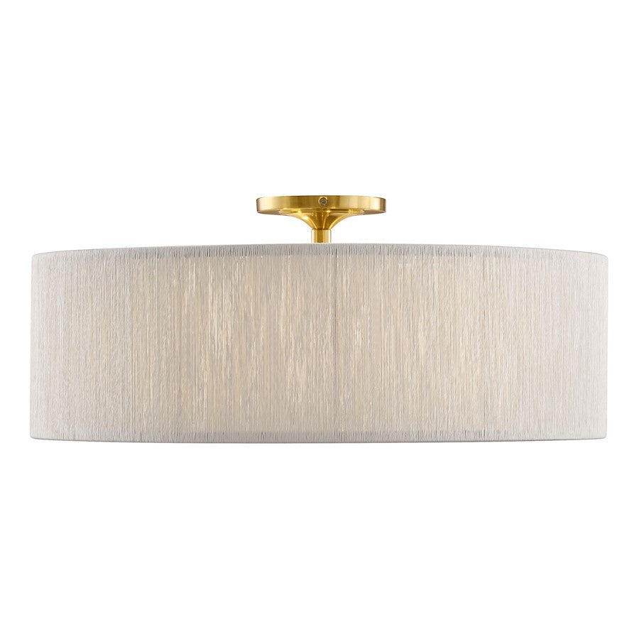 Savoy House Maynard 4 Light Flush Mount, Warm Brass/White - 6-9311-4-322