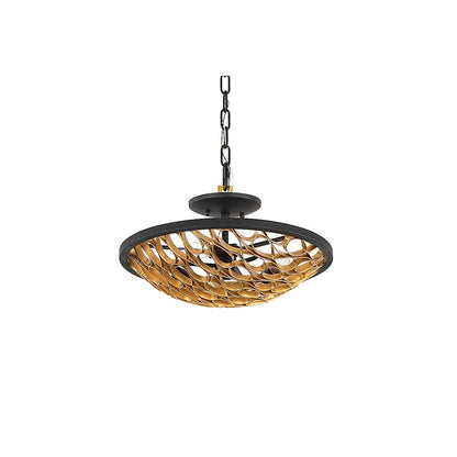 Savoy House Ventura 3-Light Ceiling Light, Matte Black/Gold