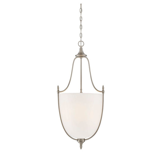 3 Light 34" Pendant, Satin Nickel