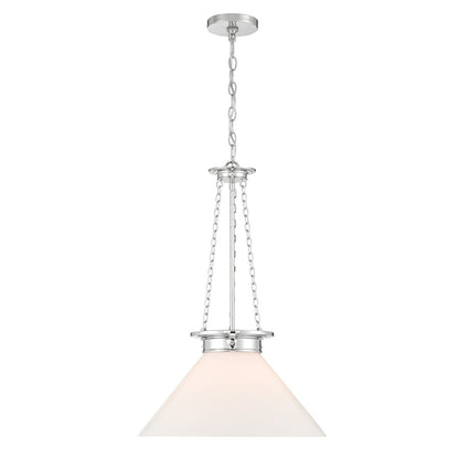 Savoy House Myers 1 Light Pendant, Polished Nickel/White Cased - 7-1011-1-109