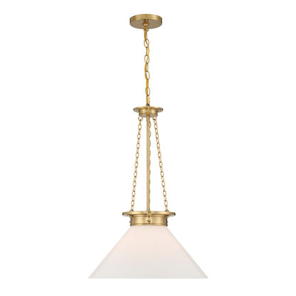 Savoy House Myers 1 Light Pendant, Warm Brass/White Cased - 7-1011-1-322