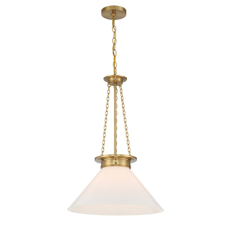 1 Light Pendant, Warm Brass