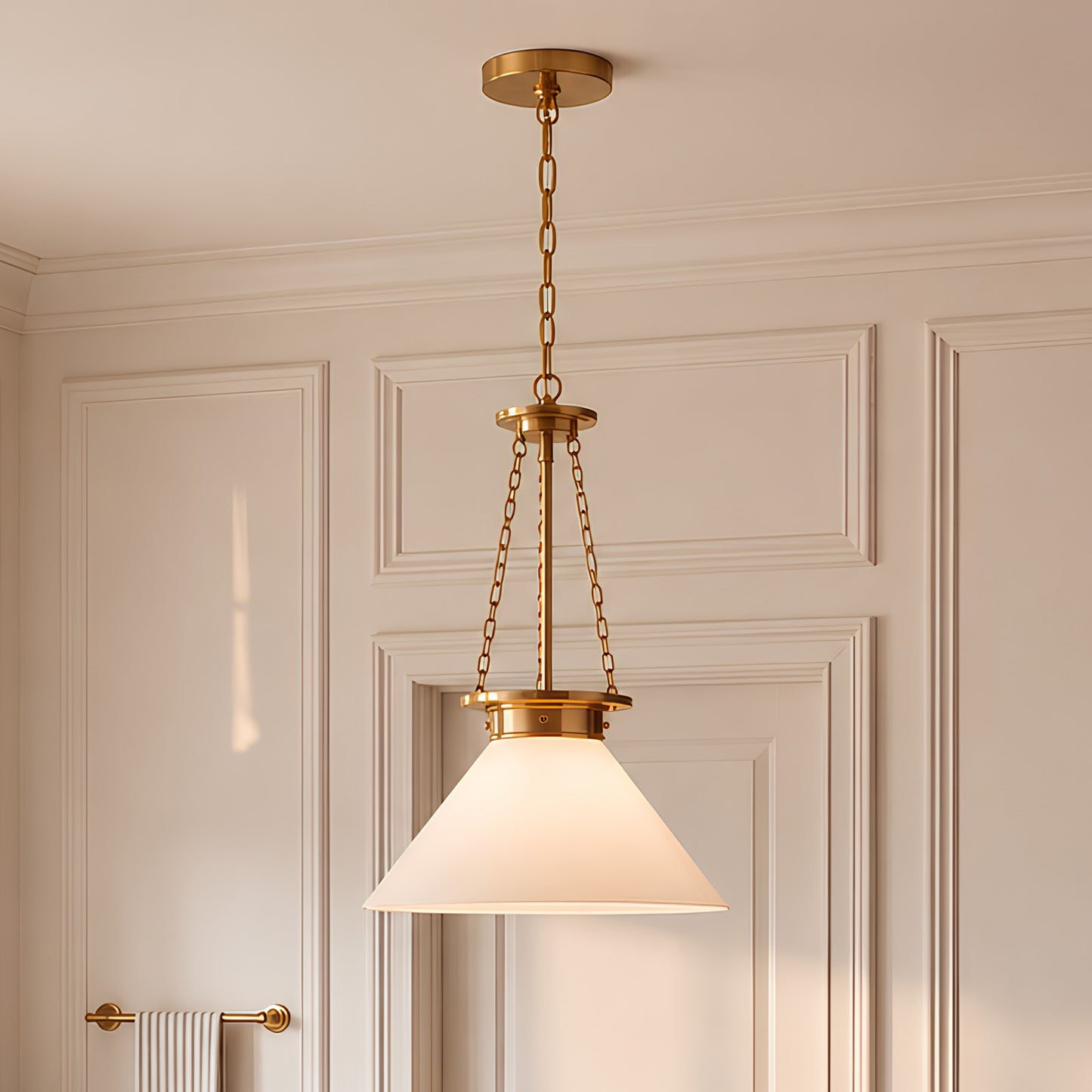 1 Light Pendant, Warm Brass