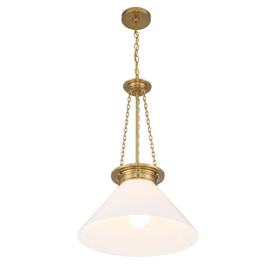 1 Light Pendant, Warm Brass