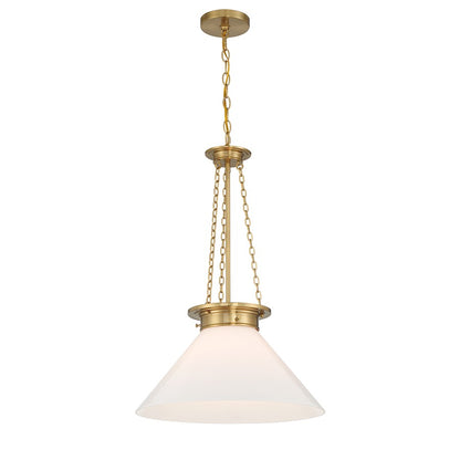 1 Light Pendant, Warm Brass