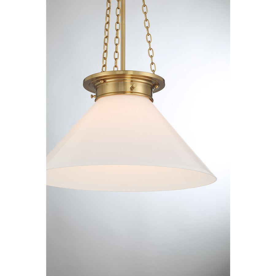 1 Light Pendant, Warm Brass