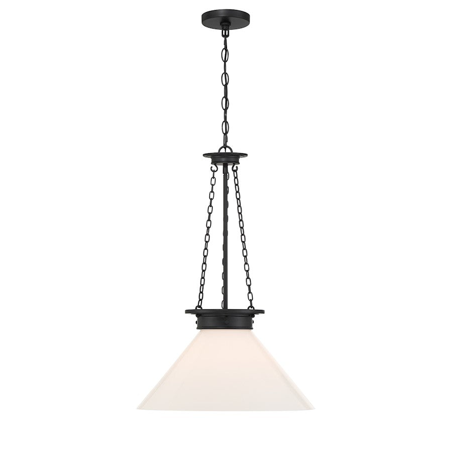 1 Light Pendant, Matte Black