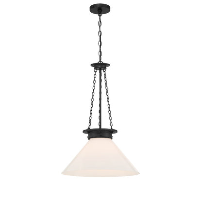 1 Light Pendant, Matte Black