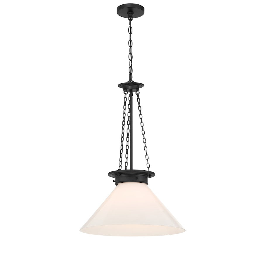 1 Light Pendant, Matte Black