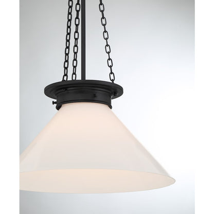 1 Light Pendant, Matte Black