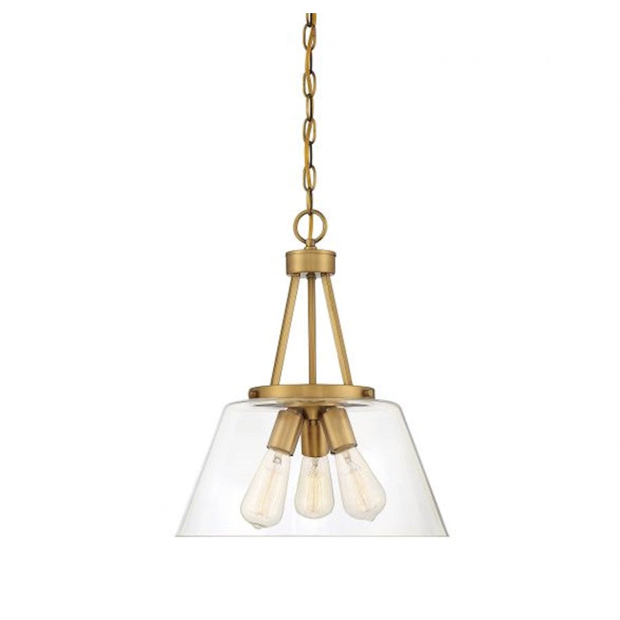 Savoy House Calhoun 3-Light Pendant, Warm Brass - 7-1025-3-322