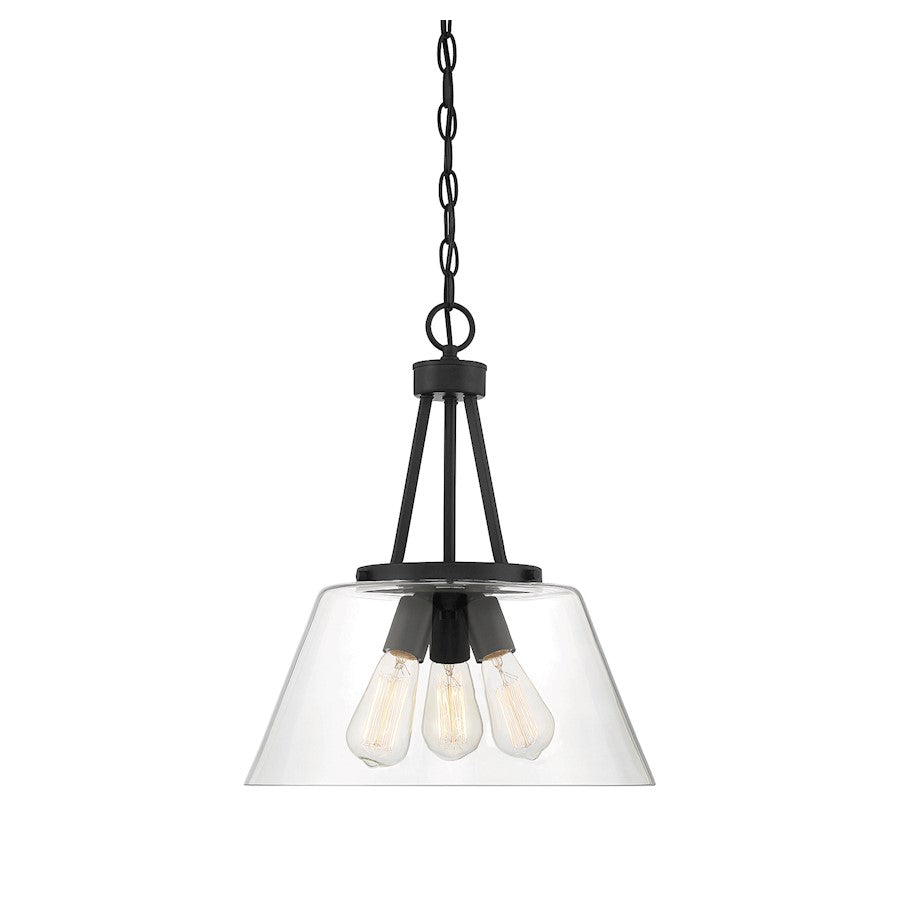 3 Light Pendant, Matte Black