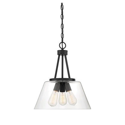 3 Light Pendant, Matte Black