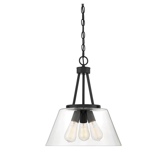 3 Light Pendant, Matte Black