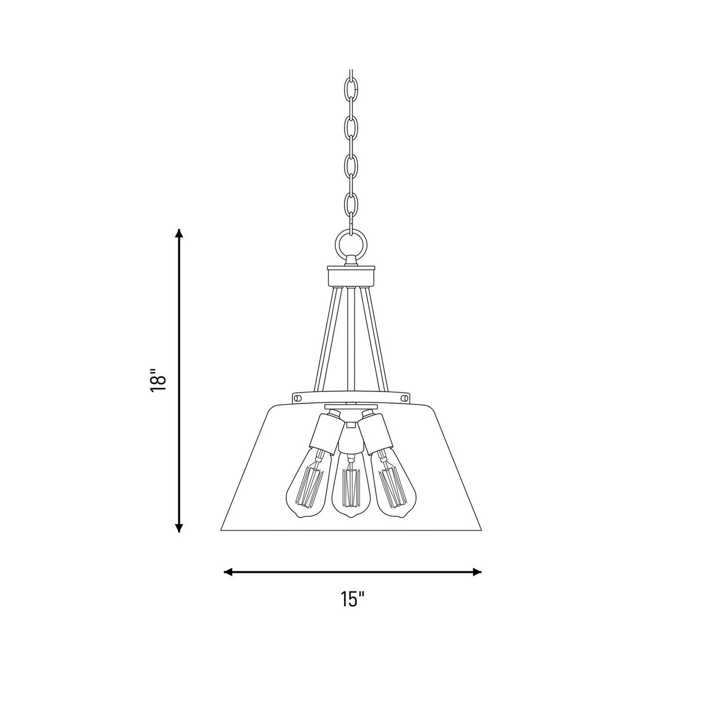 3 Light Pendant, Matte Black