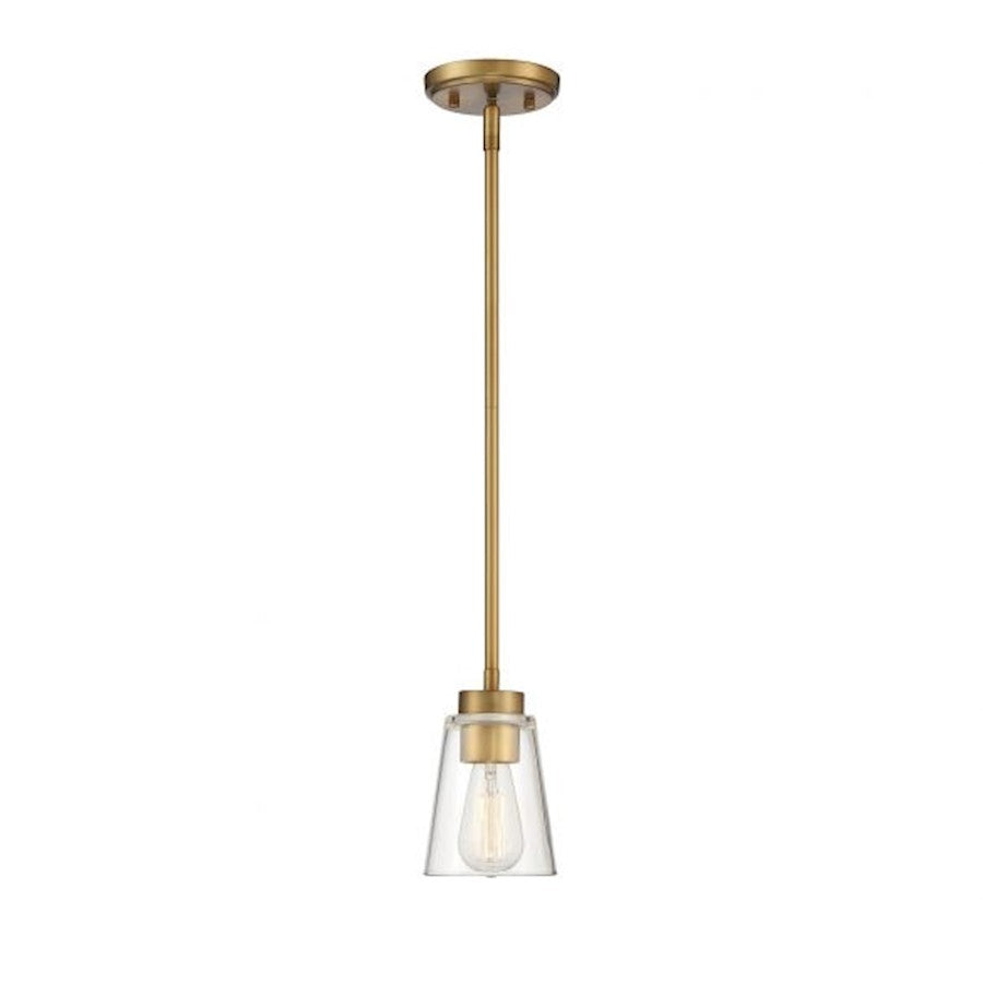 1 Light Mini Pendant, Warm Brass