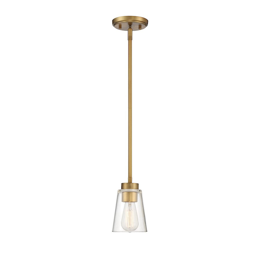 1 Light Mini Pendant, Warm Brass