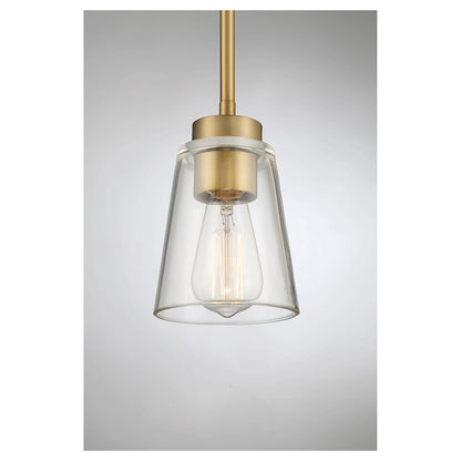 1 Light Mini Pendant, Warm Brass