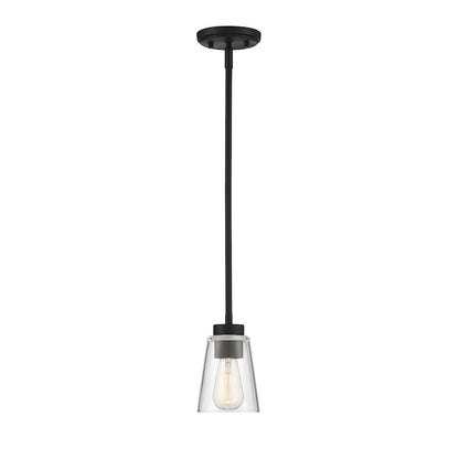 1 Light Mini Pendant, Matte Black