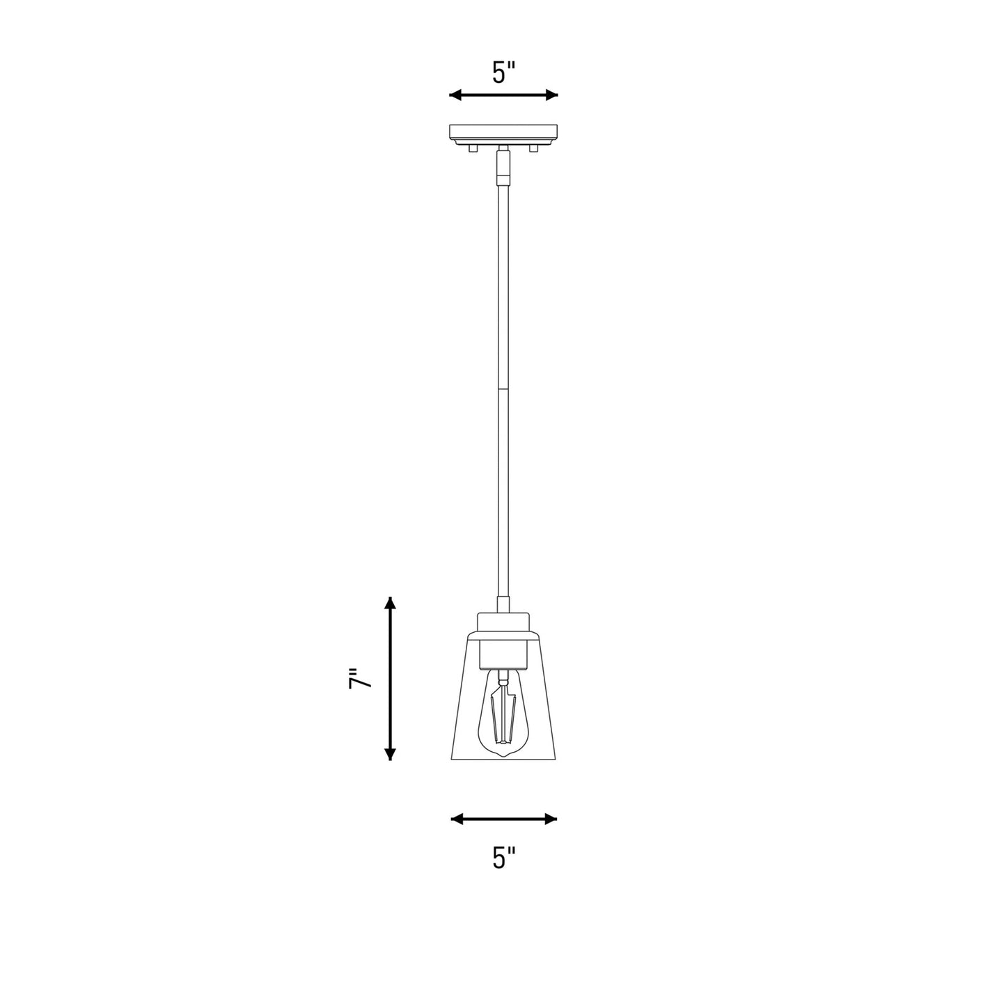 1 Light Mini Pendant, Matte Black