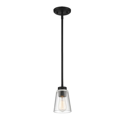 1 Light Mini Pendant, Matte Black