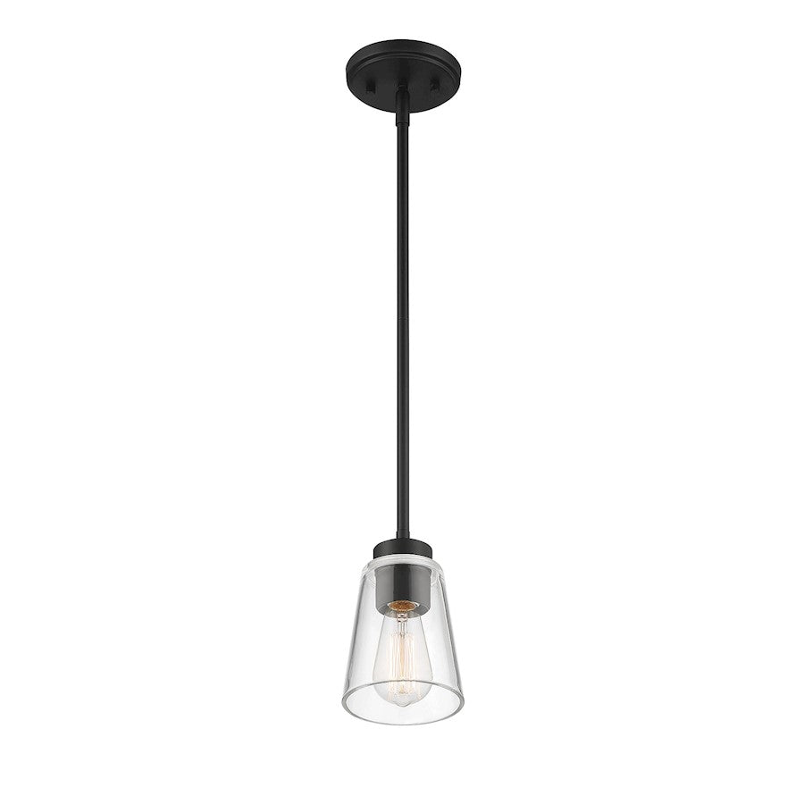 1 Light Mini Pendant, Matte Black