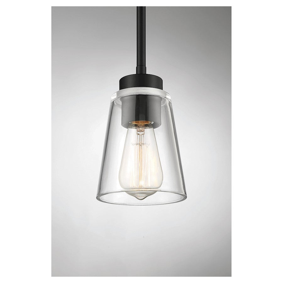 1 Light Mini Pendant, Matte Black