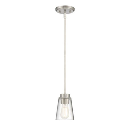 1 Light Mini Pendant, Satin Nickel