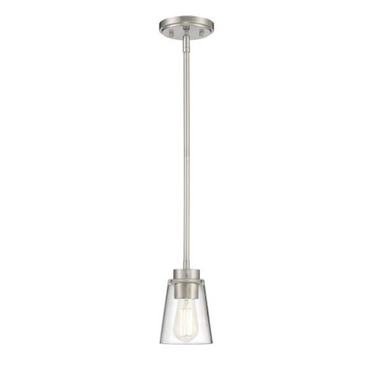 1 Light Mini Pendant, Satin Nickel