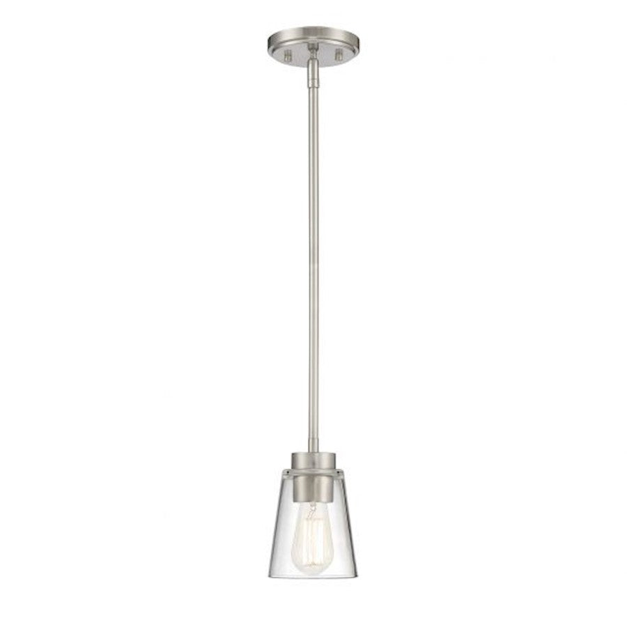 1 Light Mini Pendant, Satin Nickel