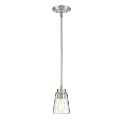 1 Light Mini Pendant, Satin Nickel