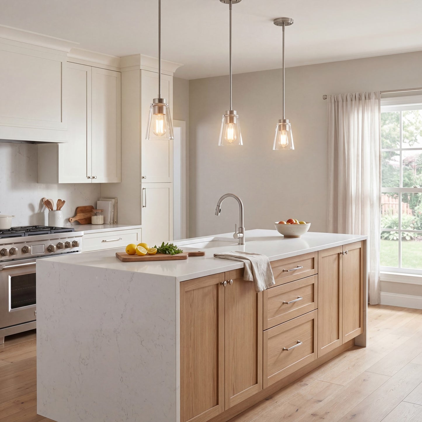 1 Light Mini Pendant, Satin Nickel