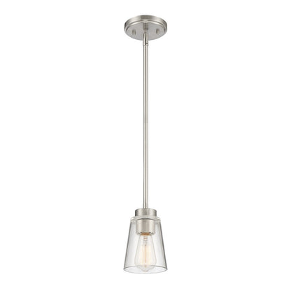 1 Light Mini Pendant, Satin Nickel