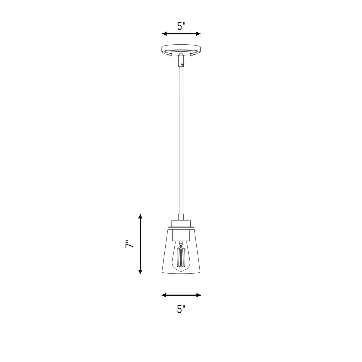 1 Light Mini Pendant, Satin Nickel