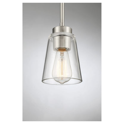 1 Light Mini Pendant, Satin Nickel