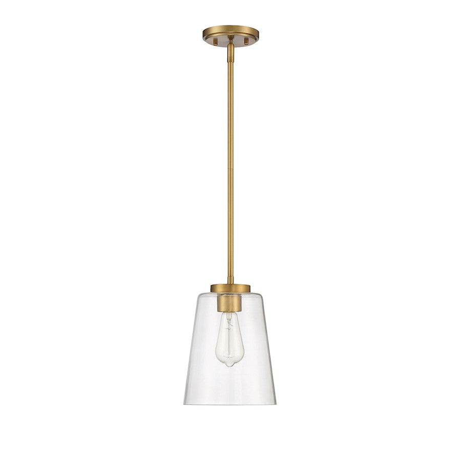 1 Light Pendant, Warm Brass