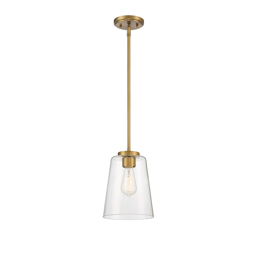 1 Light Pendant, Warm Brass