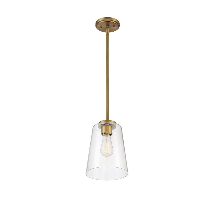 1 Light Pendant, Warm Brass