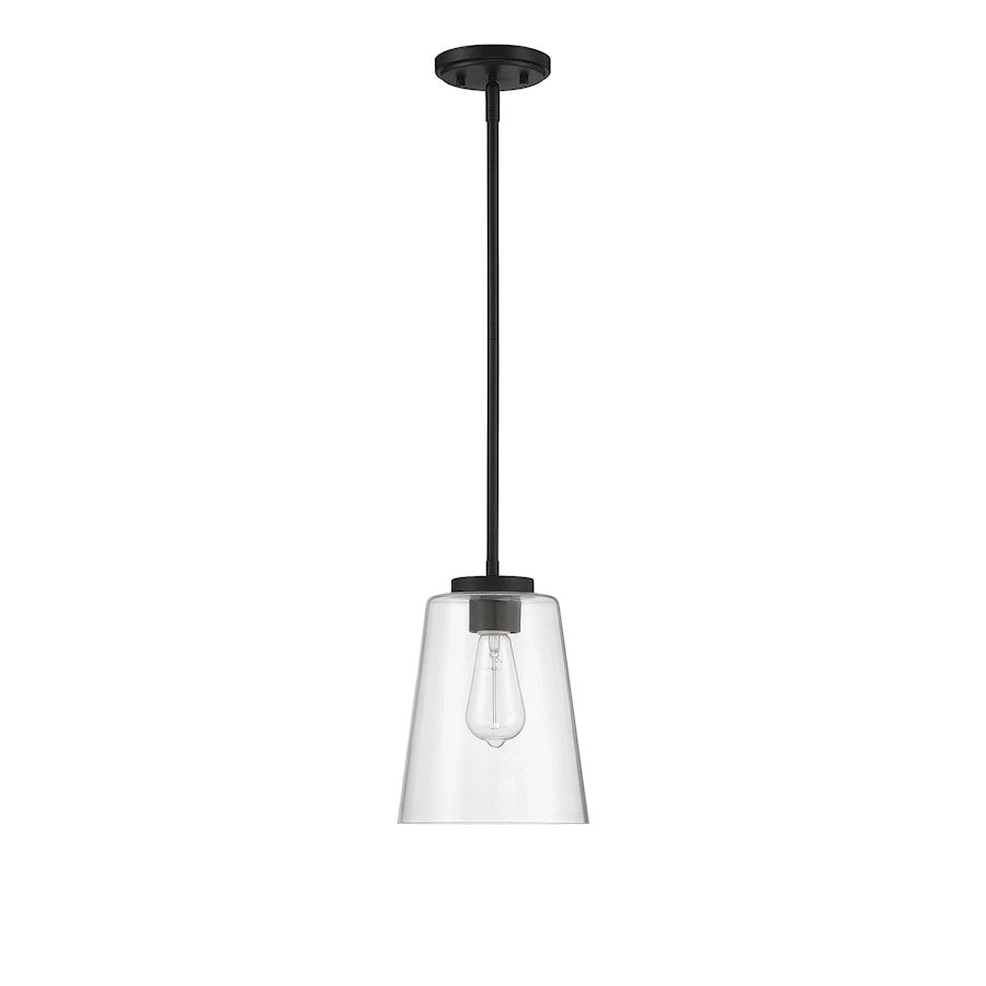 1 Light Pendant, Matte Black