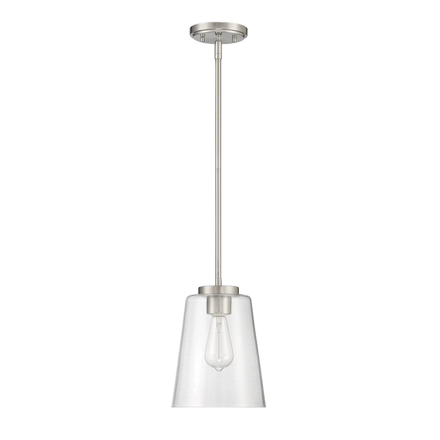 1 Light Pendant, Satin Nickel