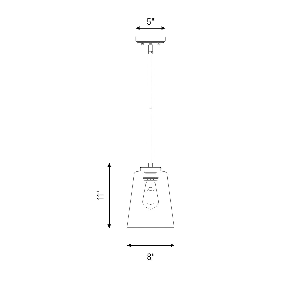 1 Light Pendant, Satin Nickel