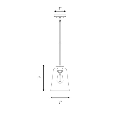 1 Light Pendant, Satin Nickel